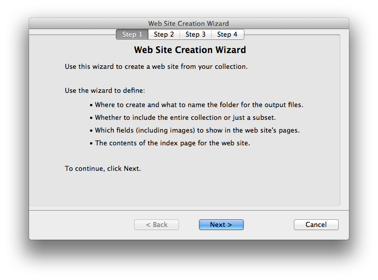 Web Wizard - Step 1