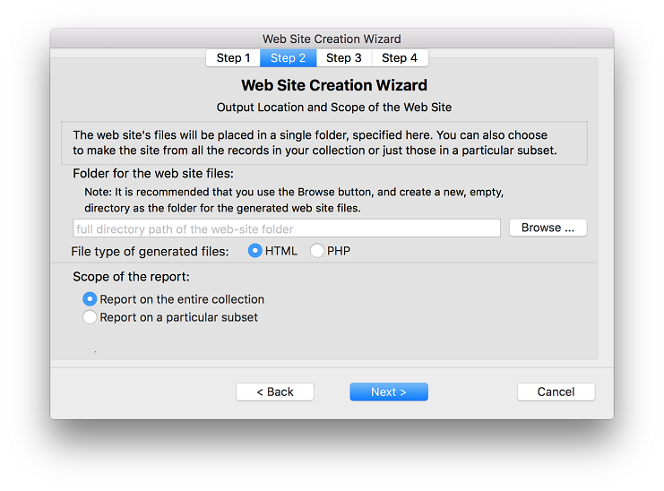 Web Wizard - Step 2